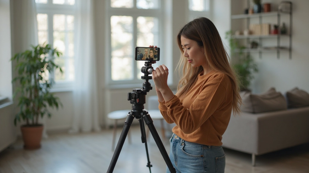 Блогер создает контент для социальных сетей