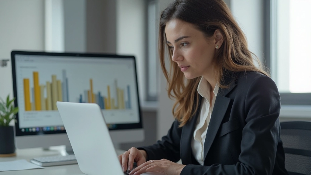 Фотография аналитика, изучающего метрики кампании на компьютере